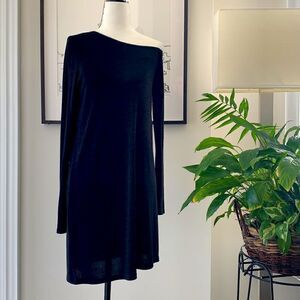 🖤Wilfred Free Women's Diapason Long-Sleeve Scoop Neck T-Shirt Dress Black